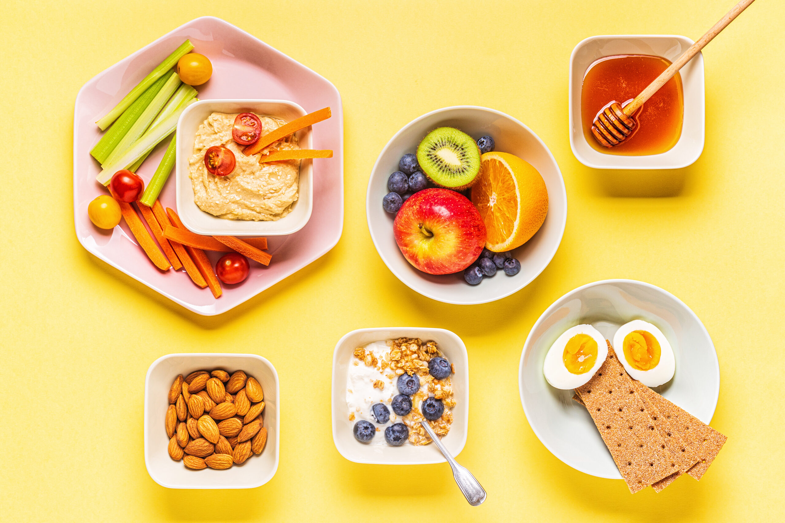 healthy snack on a pastel background.